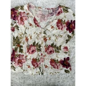 Laura Ashley Women’s S Lyocell/linen Floral Top. Delicate, Beautiful